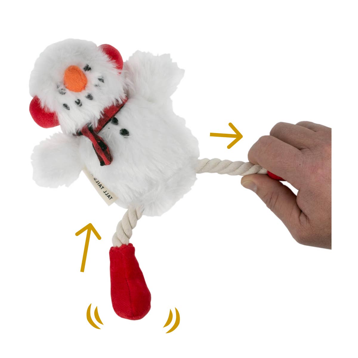 Snowman Pull-Through Rope Tug Dog Toy - 11"