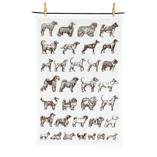 Dog Outline Motif Kitchen Towel